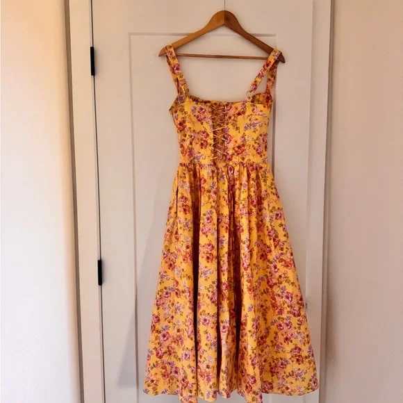 House of CB Tatiana Corset Dress | Yellow Floral - Picture 7 of 8